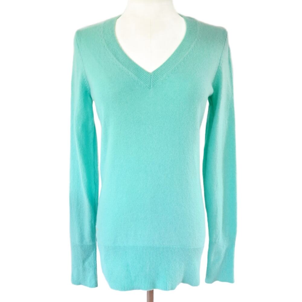 Lilly Pulitzer Cashmere V-neck Sweater Size Small Aqua Mint Blue Green